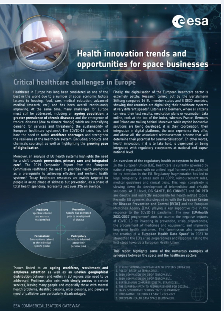 HEALTH INNOVATION TRENDS AND OPPORTUNITIES FOR SPACE BUSINESSES