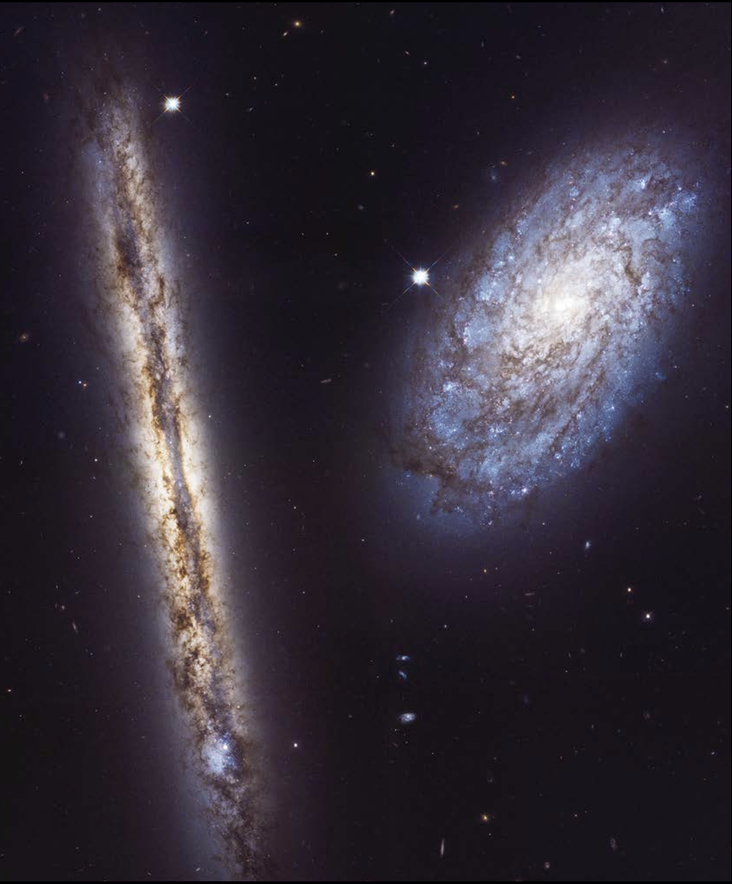 TWO SPIRAL GALAXIES  NGC 4302 | NGC 4298