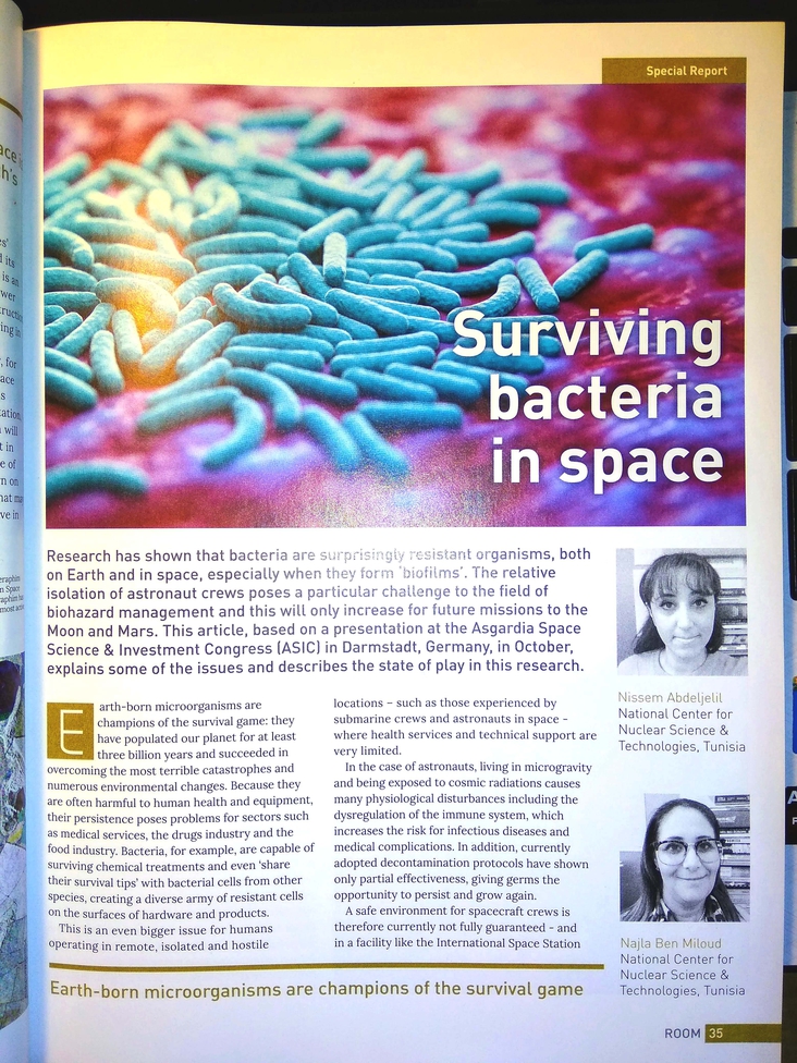 My article in ROOM space journal about the bacterial threat in manned spacecrafts