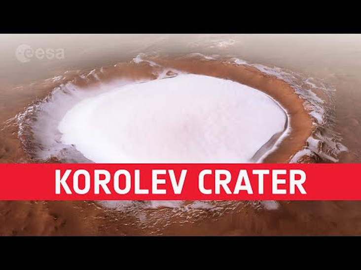Flight over Korolev Crater on Mars