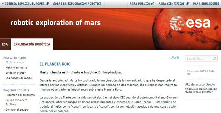 Exploración robótica de Marte de la ESA