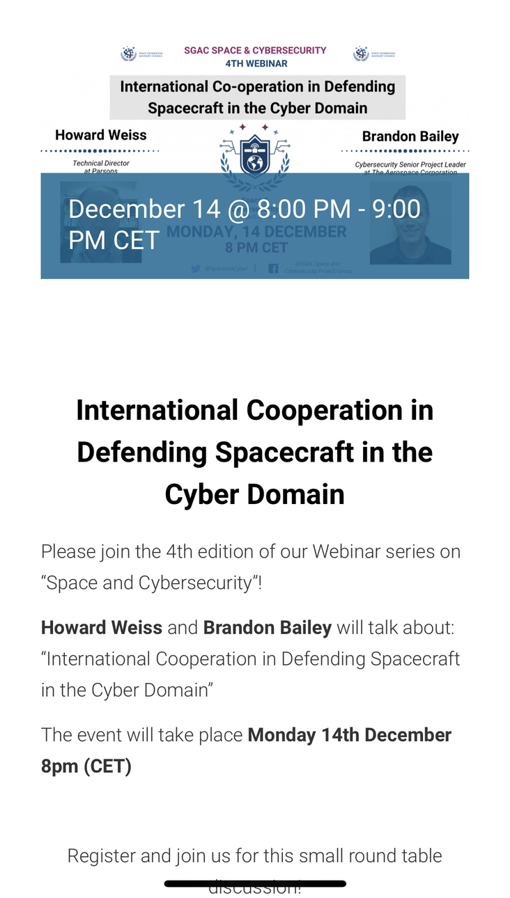 International Cooperation in Defending Spacecraft in the Cyber Domain