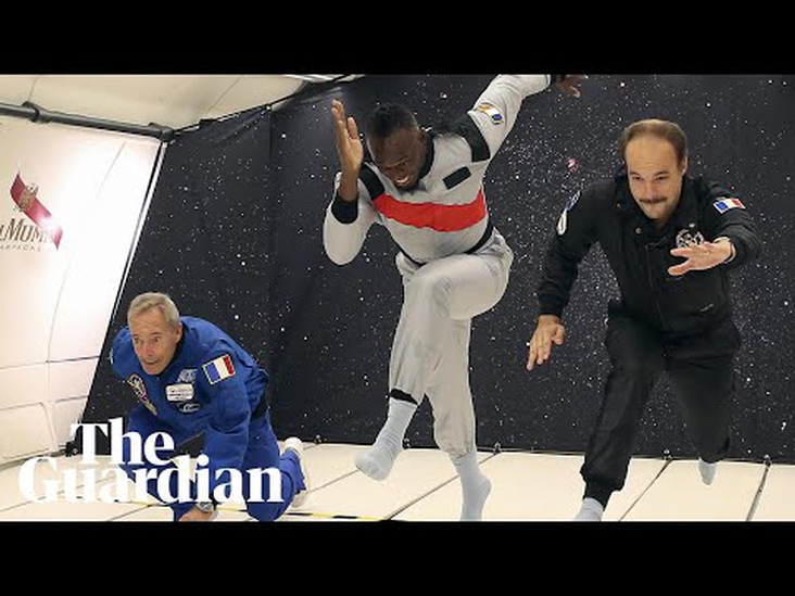 Usain Bolt runs on zero-gravity flight