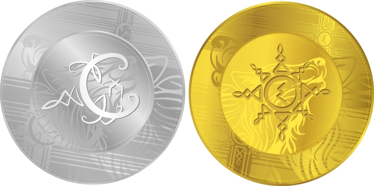 I present my designs for the solar and lunar cryptocoins of asgardia.