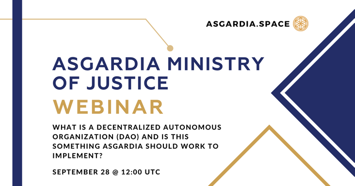 Asgardia Ministry of Justice Webinar Set!