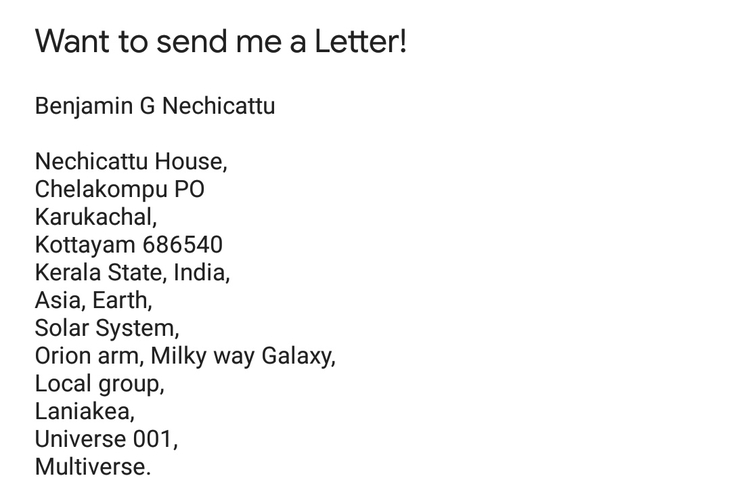Want to send me a letter?!