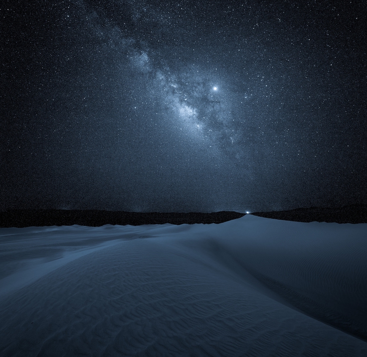 Milky way over the sand dunes