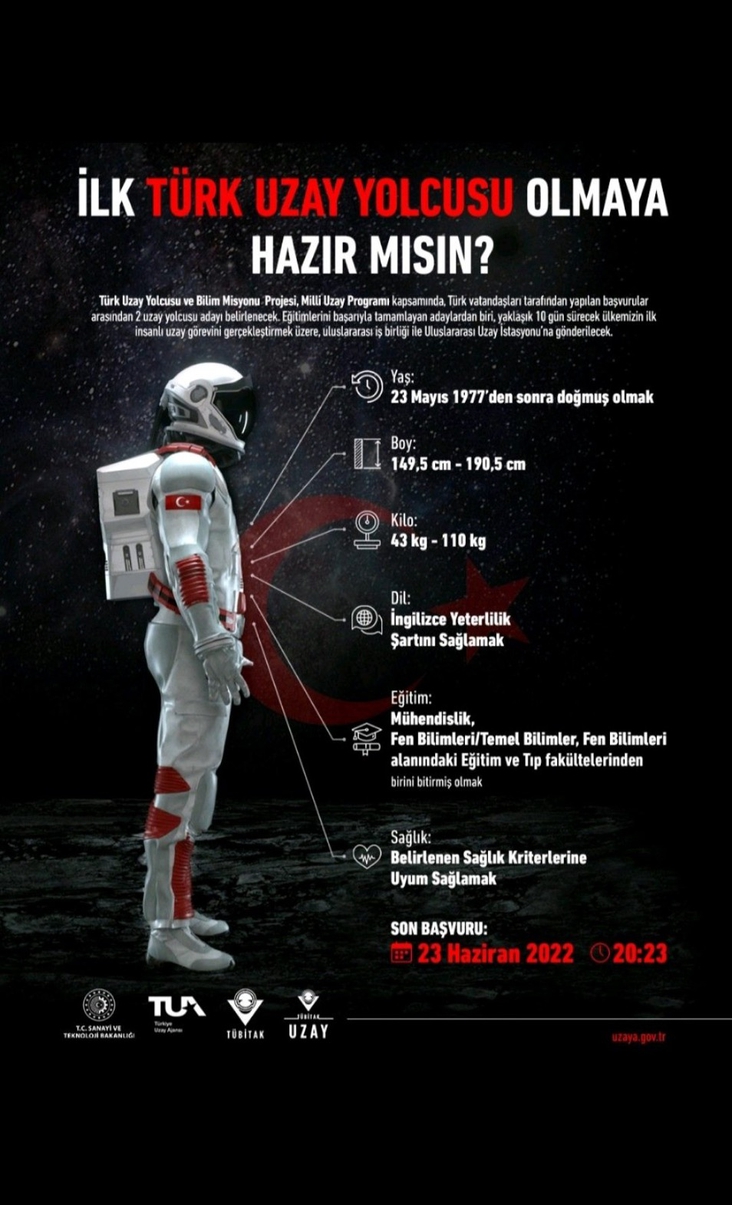 İlk Türk Uzay Yolcusu Olmaya Hazır Mısın?
