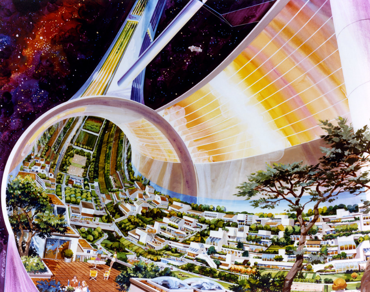 Space Colony Artwork from the '70