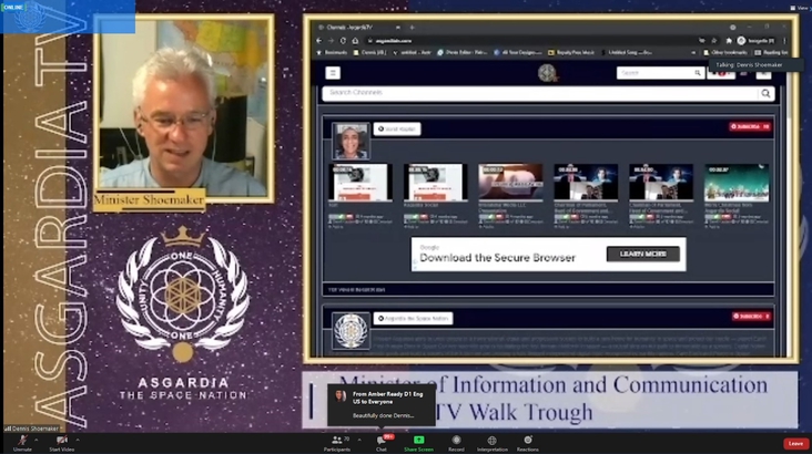 Minister of Information & Communications Dennis Shoemaker Presented Asgardia TV Project