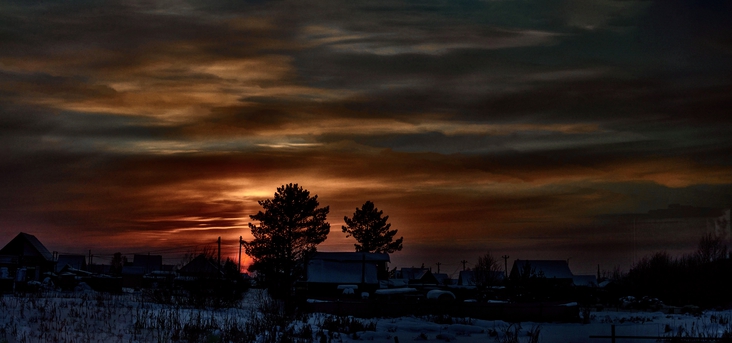 Siberian winter evening