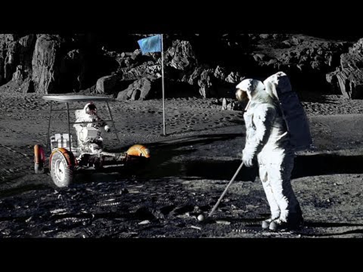 Astronauts Playing Golf on the Moon