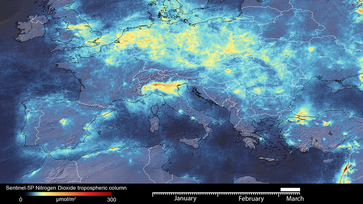 Coronavirus: las emisiones de dióxido de nitrógeno caen en Italia