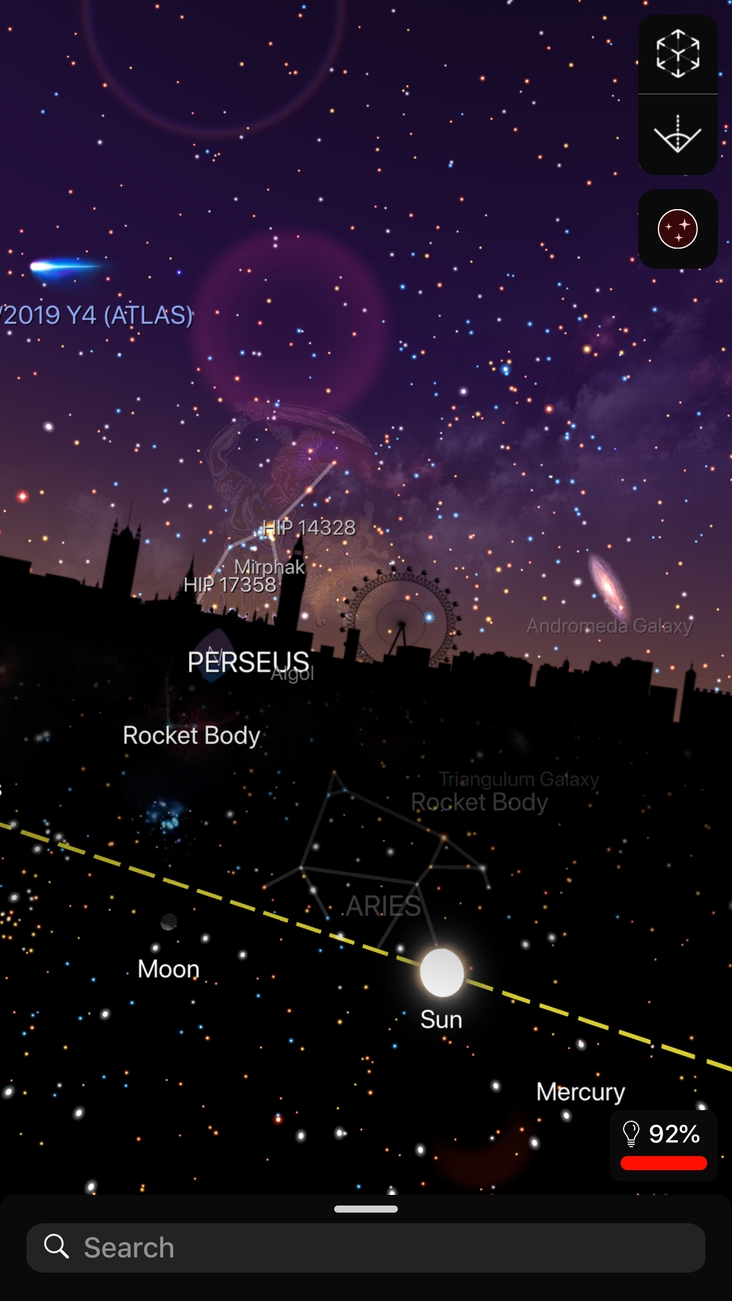 Night Sky over London - Andromeda Galaxy & Comet Atlas