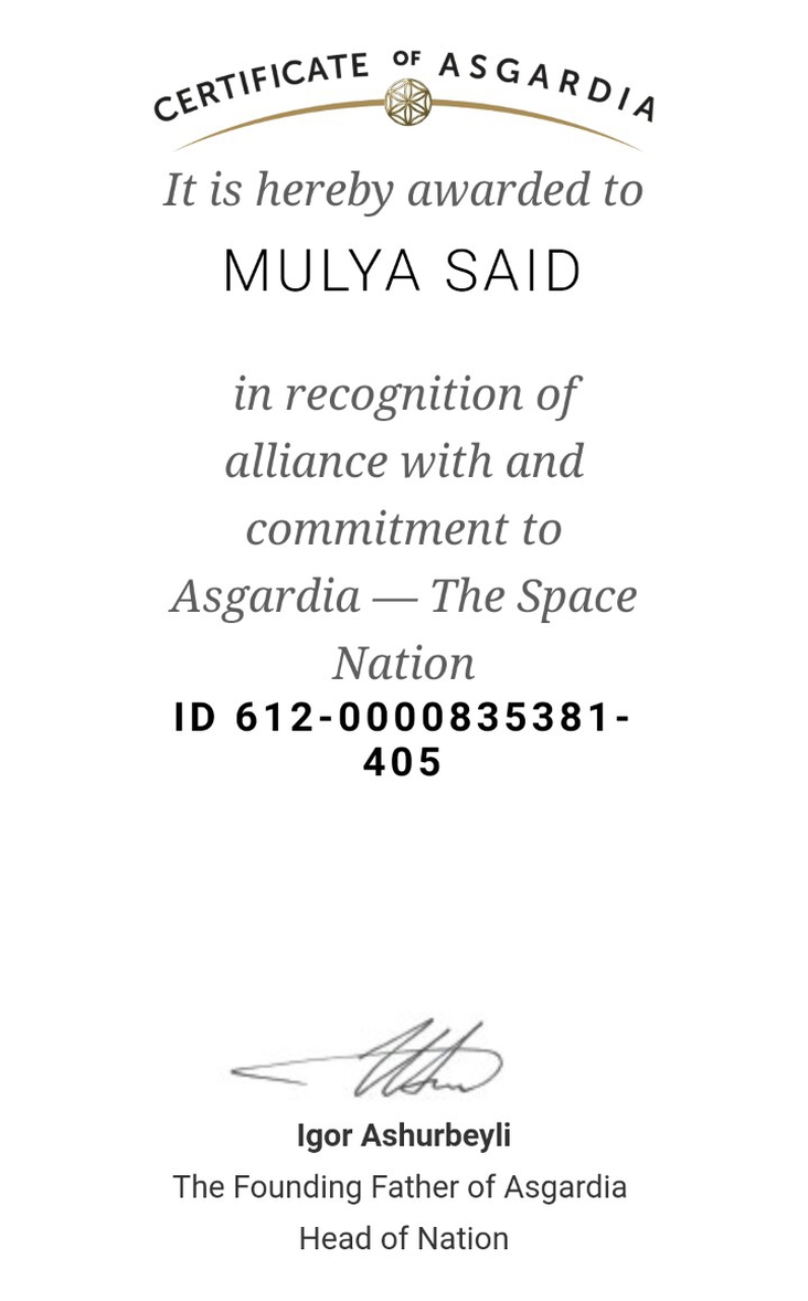 My certificate