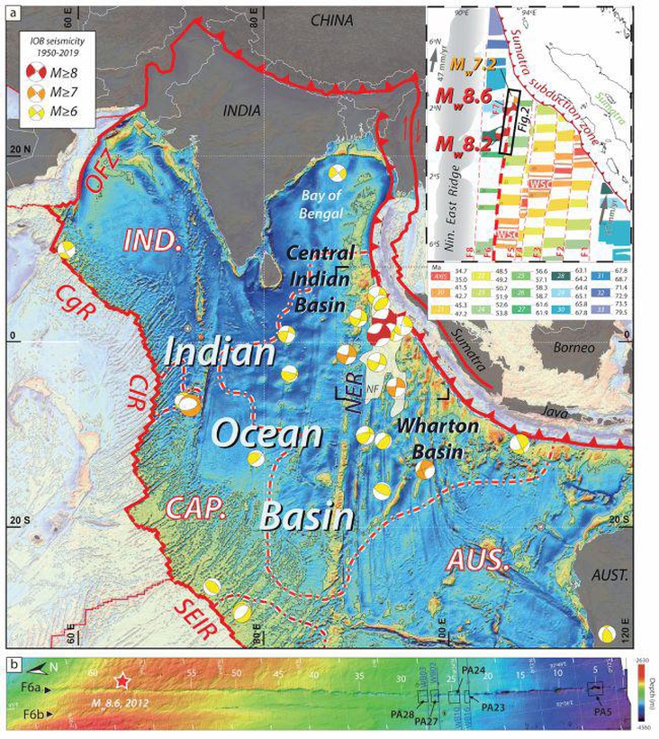Giant tectonic plate under Indian Ocean is breaking in two.