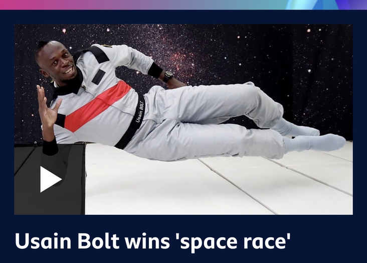 Usain Bolt wins “space race”