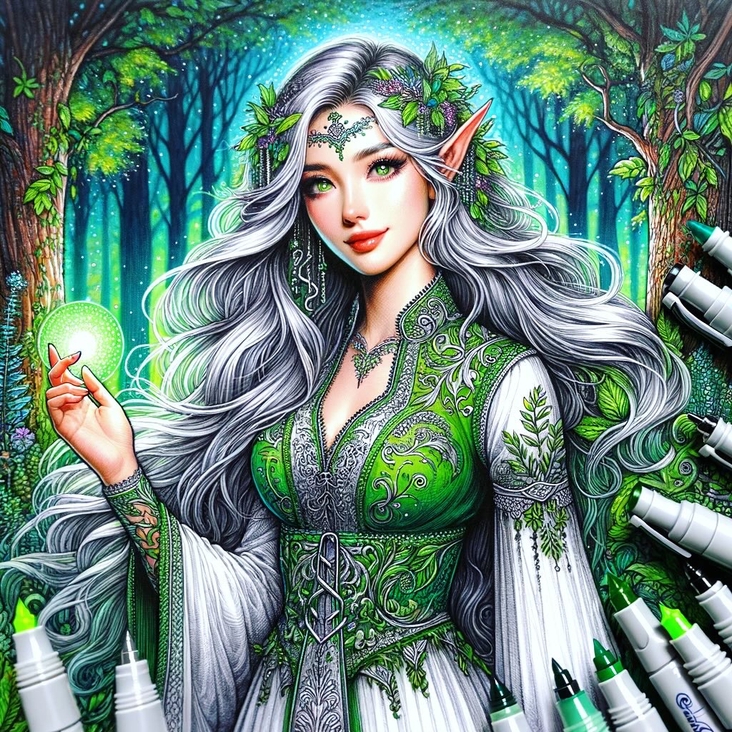 Explore the Enchantment: A Majestic Elf in Traditional Attire