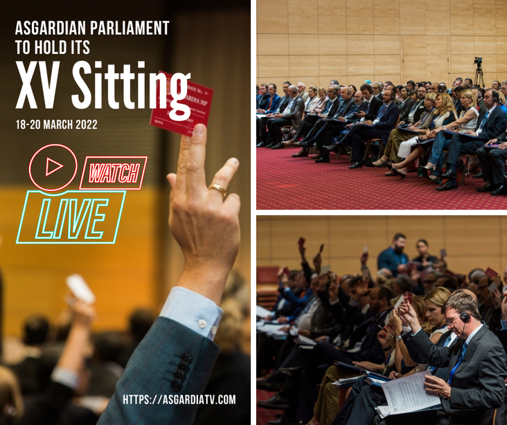 15th digital sitting of Asgardia's Parliament this weekend!