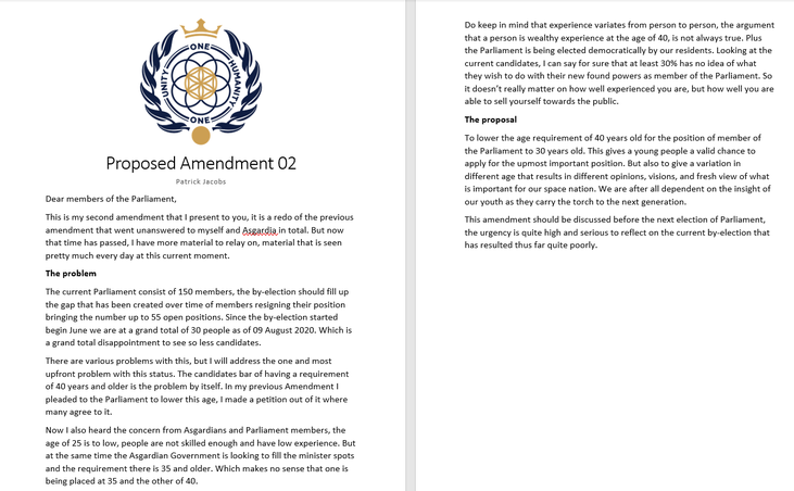 Amendment 02 - Lowering the Age