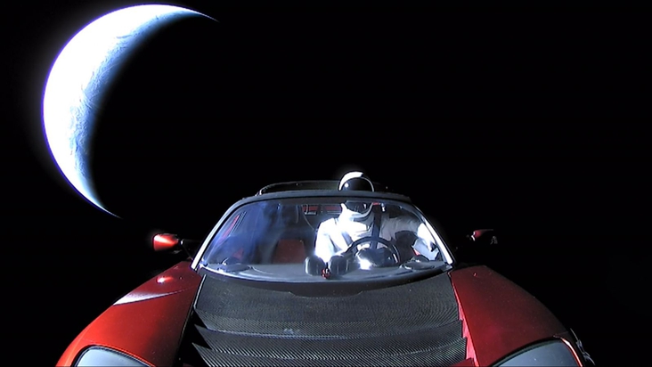 Elon Musk made history launching a car into space. Did he make art too?