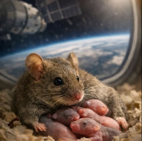 Микрогравитация и космическое излучение меняют работу генов и структуру клеток детенышей мышей-космонавтов. Источник: discvr.blog